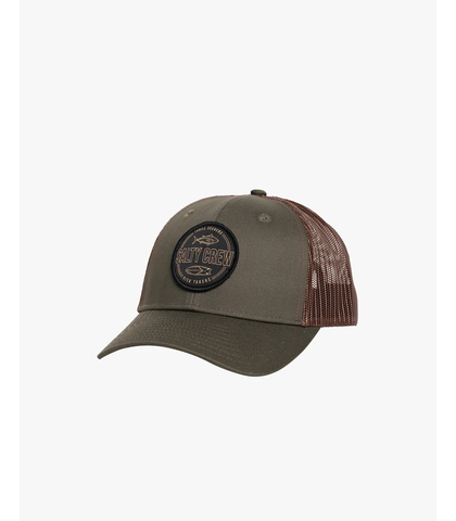 SALTY CREW MENS OUTLINE RETRO TRUCKER CAP - MOSS