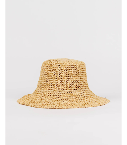 RUSTY LADIES ARIEL STRAW BUCKET HAT - NATURAL