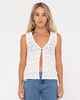 RUSTY LADIES ISLA SHEER KNIT TOP - SNOW WHITE