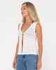 RUSTY LADIES ISLA SHEER KNIT TOP - SNOW WHITE