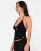 RUSTY LADIES EMMA CUT OUT SKIMMER TANK - BLACK