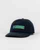 RUSTY MENS HI-VIS 6 PANEL SNAPBACK CAP - NAVY BLUE