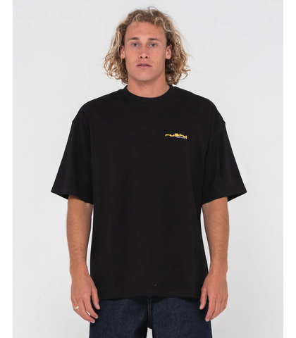 RUSTY MENS DATA LEAK S/S TEE - BLACK