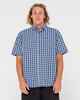 RUSTY MENS DATSUN CHECK S/S DRESS SHIRT - NAV