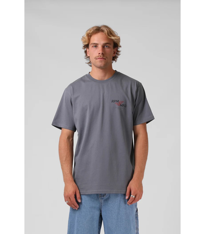 RPM MENS FAST LANE TEE - STEEL GREY