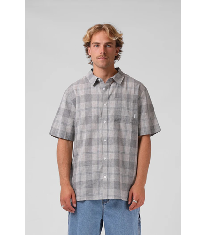 RPM MENS CALI S/S DRESS SHIRT - BLUE PLAID