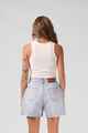 RPM LADIES HEART RIBBED SINGLET - OFF WHITE