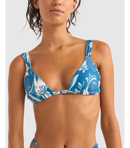 RHYTHM LADIES VENTURA SOFT STRAP SLIDE TRI BIKINI TOP - BLUE