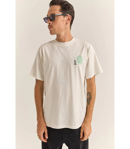 RHYTHM MENS SNAIL VINTAGE S/S TEE - VINTAGE WHITE