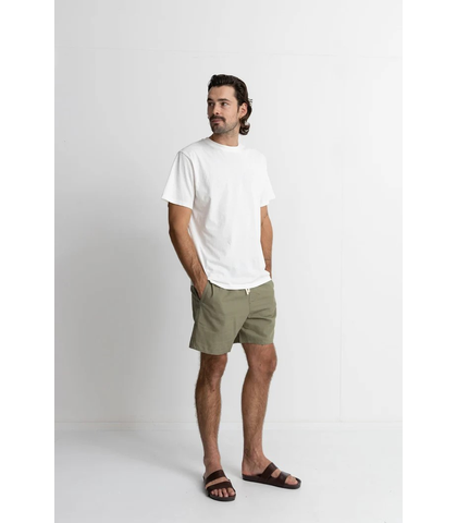 RHYTHM MENS CLASSIC LINEN JAM SHORT - OLIVE