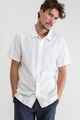 RHYTHM MENS CLASSIC LINEN S/S SHIRT - VINTAGE WHITE