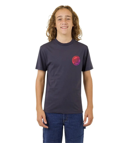 SANTA CRUZ BOYS MFG DOT FADE S/S TEE - NAVY