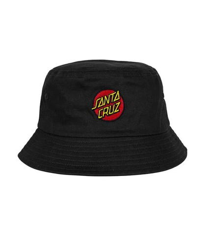 SANTA CRUZ MENS CLASSIC DOT PATCH BUCKET HAT - BLACK