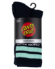 SANTA CRUZ BOYS SOLIS STRIP SPLICE CREW SOCK 3 PACK - SIZE 2-8 NVY STRIP