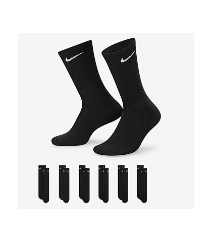 NIKE EVERYDAY CUSHION CREW SOCK 6 PACK - BLACK