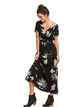 ROXY LADIES LOTUS HEART MAXI DRESS - BLACK DELICATE FLOWERS