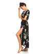 ROXY LADIES LOTUS HEART MAXI DRESS - BLACK DELICATE FLOWERS