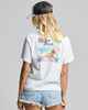 MAD HUEYS LADIES LIFES A BEACH S/S TEE - WHITE