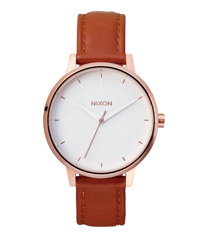 NIXON KENSINGTON LEATHER WATCH - ROSE GOLD / WHITE