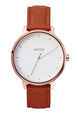 NIXON KENSINGTON LEATHER WATCH - ROSE GOLD / WHITE