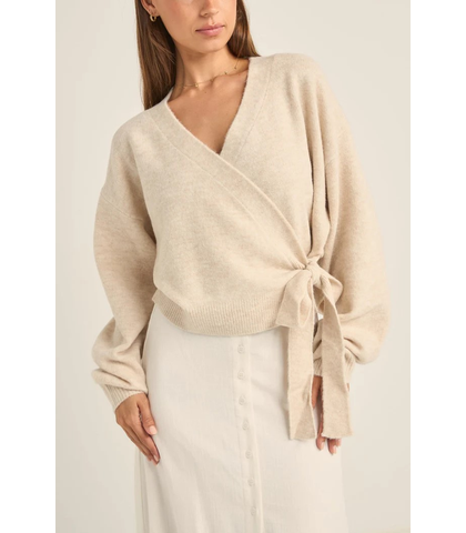 RHYTHM LADIES LEXIE WRAP FRONT KNIT - NATURAL