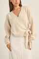 RHYTHM LADIES LEXIE WRAP FRONT KNIT - NATURAL