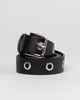 RUSTY LADIES BLACK HOLE EYELET BELT - BLACK