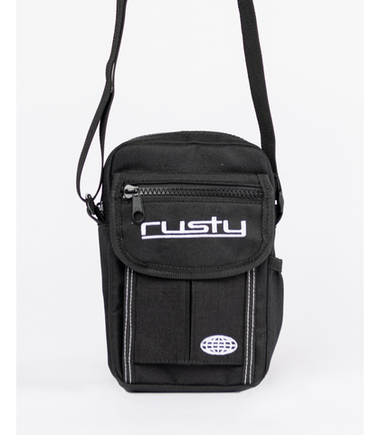 RUSTY MENS DOMINATION CROSSBODY BAG - BLACK