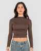 RUSTY LADIES PLAIN JANE L/S TOP - JAVA 