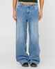 RUSTY LADIES BETHANY BAGGY LOW RISE JEAN - BLASTED MIDDY BLUE 