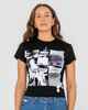 RUSTY LADIES GREETINGS 2.0 SKIMMER BABY TEE - BLACK