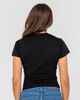 RUSTY LADIES GREETINGS 2.0 SKIMMER BABY TEE - BLACK