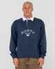 RUSTY MENS HARVARD LONG SLEEVE RUGBY - NAVY BLUE 