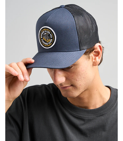 MAD HUEYS TROPIC CAUGHT FK ALL TWILL TRUCKER CAP - NAVY