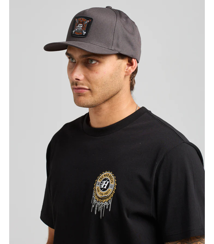 MAD HUEYS THE CAPTAINS COOKED TWILL SNAPBACK CAP - CHARCOAL