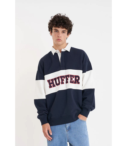 HUFFER MENS GRAND RUGBY CREW - MIDNIGHT