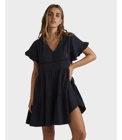 BILLABONG LADIES CAMDEN DRESS - WASHED BLACK