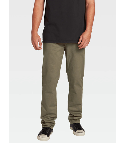 VOLCOM MENS SOLVER LITE 5 POCKET PANT - ARMY GREEN