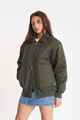 HUFFER LADIES QUILTED LONGLINE BOMBER - CYPRESS