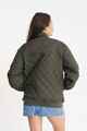 HUFFER LADIES QUILTED LONGLINE BOMBER - CYPRESS