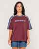 RUSTY LADIES TIMMY TARGET OVERSIZE TEE - CRANBERRY 