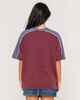 RUSTY LADIES TIMMY TARGET OVERSIZE TEE - CRANBERRY 