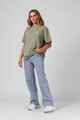 RPM LADIES OVERSIZE SANDED TEE - SAGE