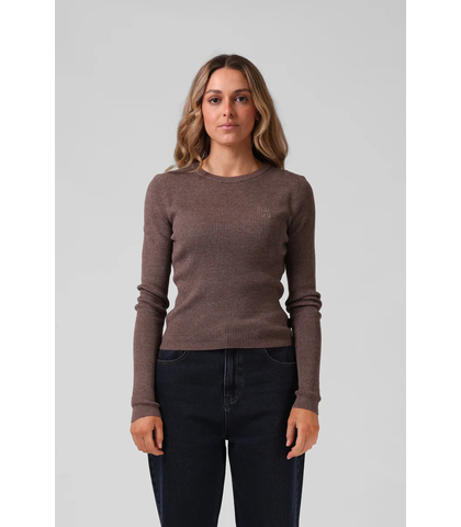 RPM LADIES KNITTED L/S - BROWN MARLE