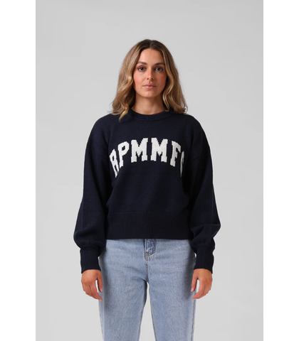 RPM LADIES AYLA VARSITY KNIT - NAVY