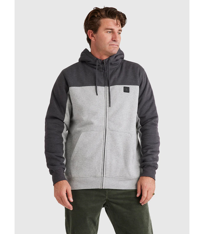 VOLCOM MENS DIVISION LINED ZIP HOODY - HEATHER GREY