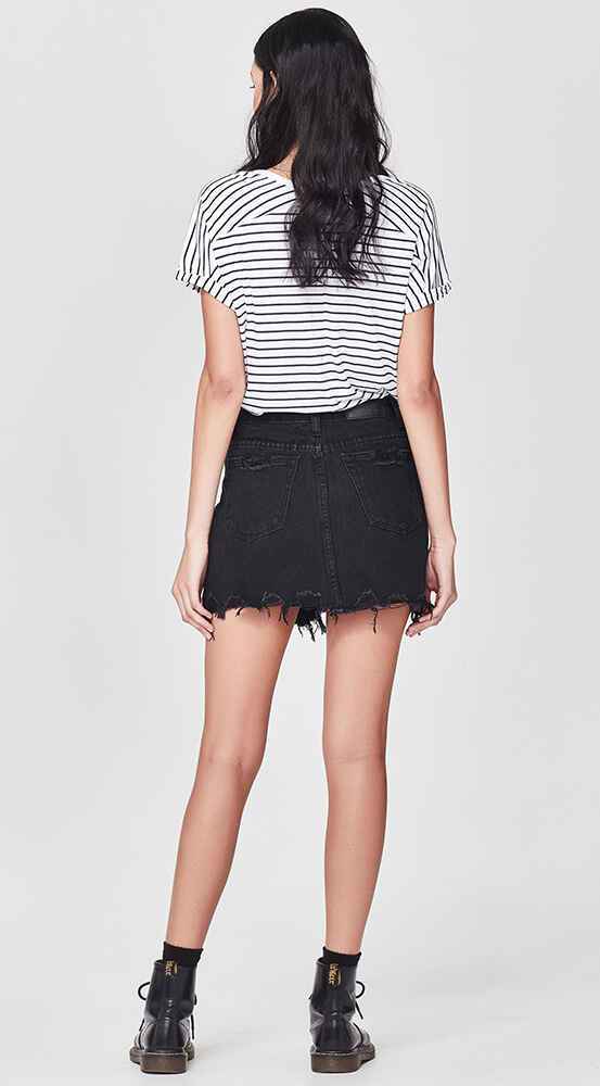 JUNK FOOD JEANS - LILY SKIRT - BLACK - Womens-Bottoms : Sequence