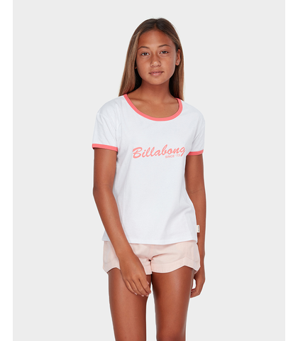 BILLABONG GIRLS A LOGO A GOGO RINGER TEE