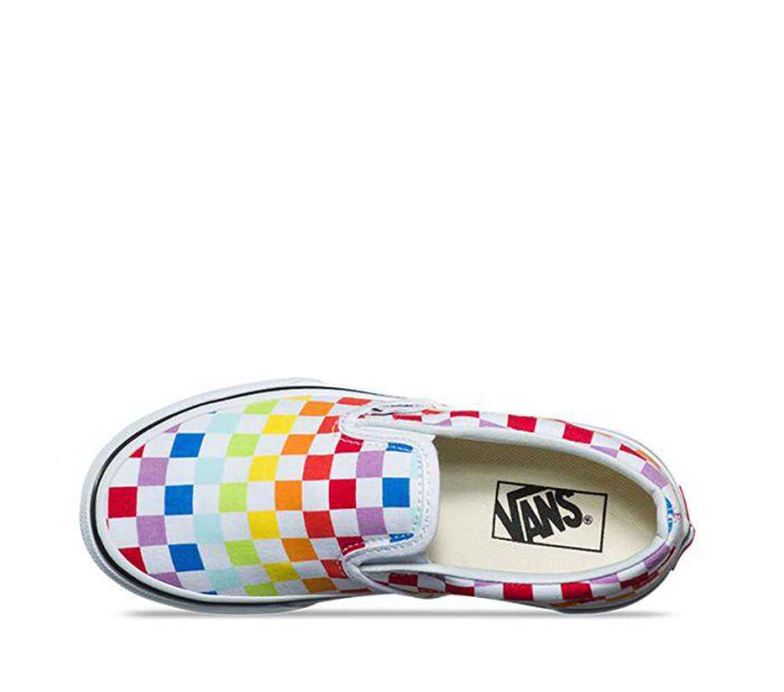 VANS KIDS CLASSIC SLIP ON - CHECKERBOARD RAINBOW - Footwear-Youth Shoes ...