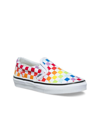 Rainbow checkered sale vans for girls